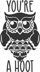 Naklejka premium Owl Quote Vector Graphic Logo