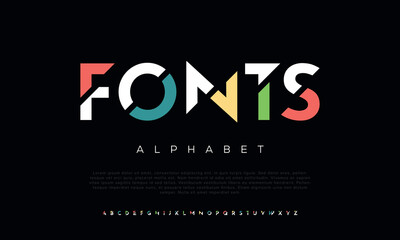 Font modern creative alphabet. Future fonts style. Typography uppercase and lowercase fonts. vector illustration