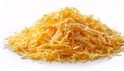 Fototapeta premium Grated cheese on white background