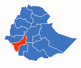 Kaffa administrative divisions of the Ethiopia country