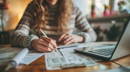 Woman applying for a loan to consolidate debt in modern bank office