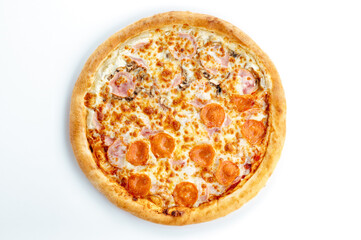 Italian pizza on a white isolated background