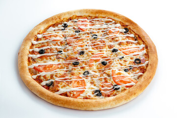 Italian pizza on a white isolated background