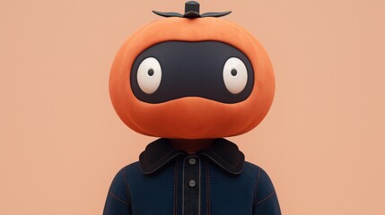 A 3D NFT cute tomato character with white eyes assembled from geometric shapes Dressed in 19th century clothing The materials used to create the character are soft and plush reminiscent of velvet or p