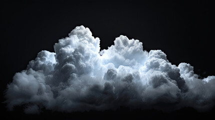 A cloud isolated on a black background in 8k