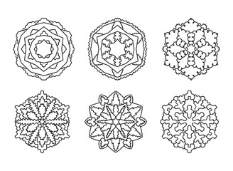 Floral Geometric Coloring Page Vectors: Bold and Easy Designs