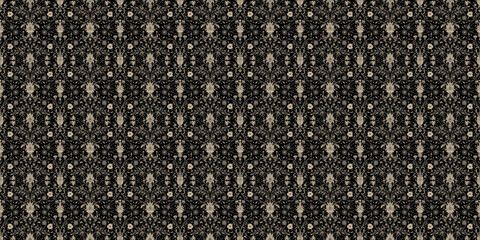 Elegant black and cream floral damask pattern for vintage, romantic and luxurious designs. 
