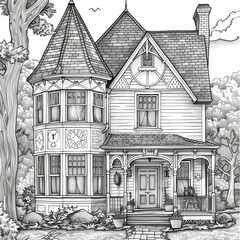 Obraz premium detailed house drawing