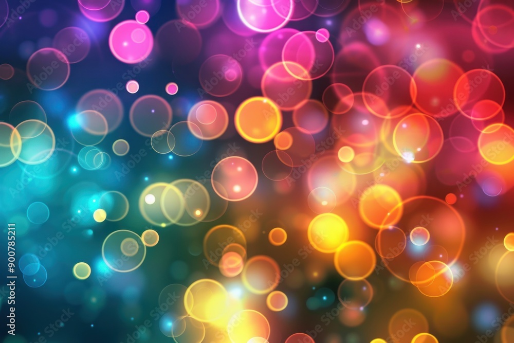 Poster abstract background with colorful circular bokeh lights