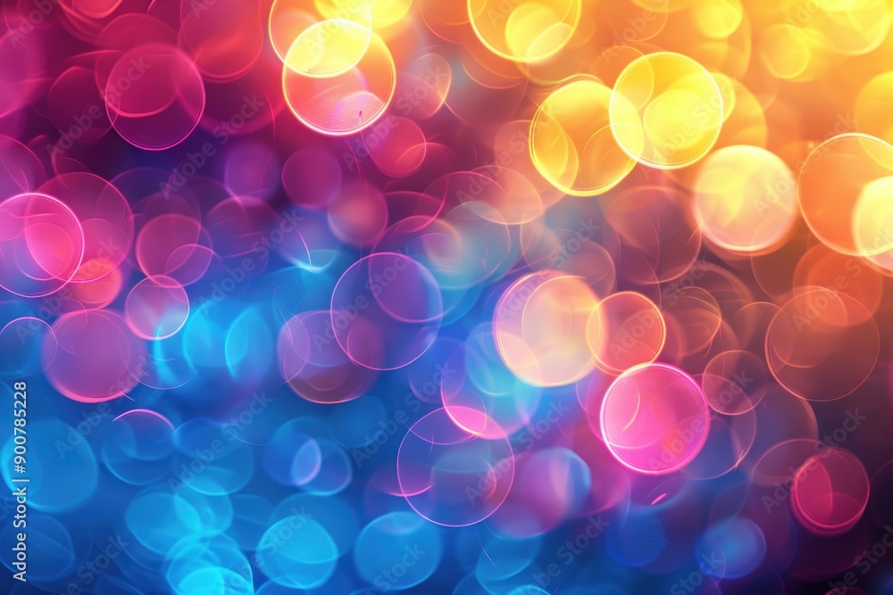 Poster abstract background with colorful circular bokeh lights