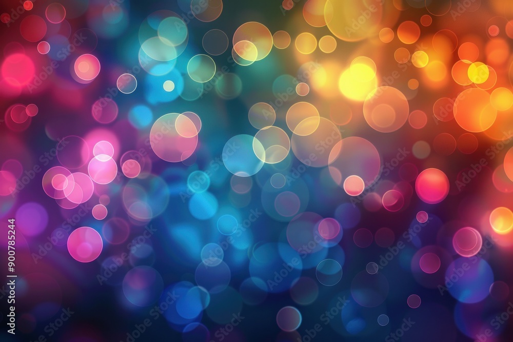 Poster abstract background with colorful circular bokeh lights