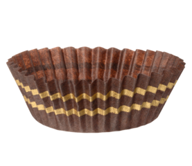 Empty paper round candy wrapper on isolated background