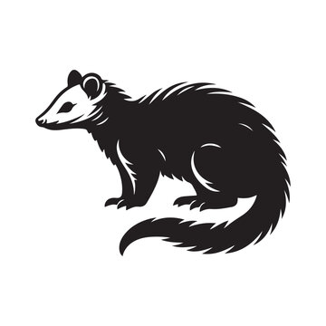 recommend clip art: Possum silhouette vector illustration