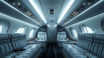 Obraz premium Luxury Private Jet Interior
