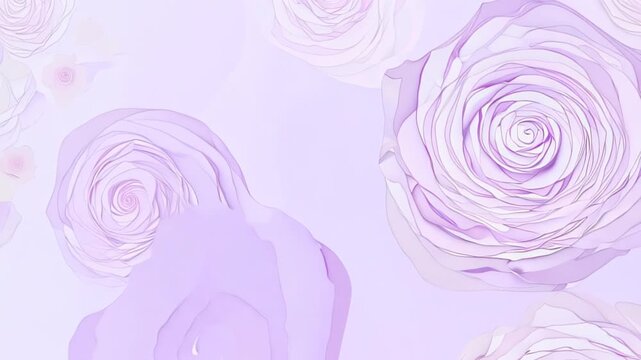 Delicate Swirls of Lavender Roses in Soft Pastel Hues With Ethereal Vibe. Generative AI