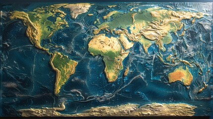 World Map 3D Relief