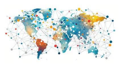 Colorful Abstract World Map