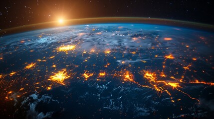 Sunrise Over Earth from Space