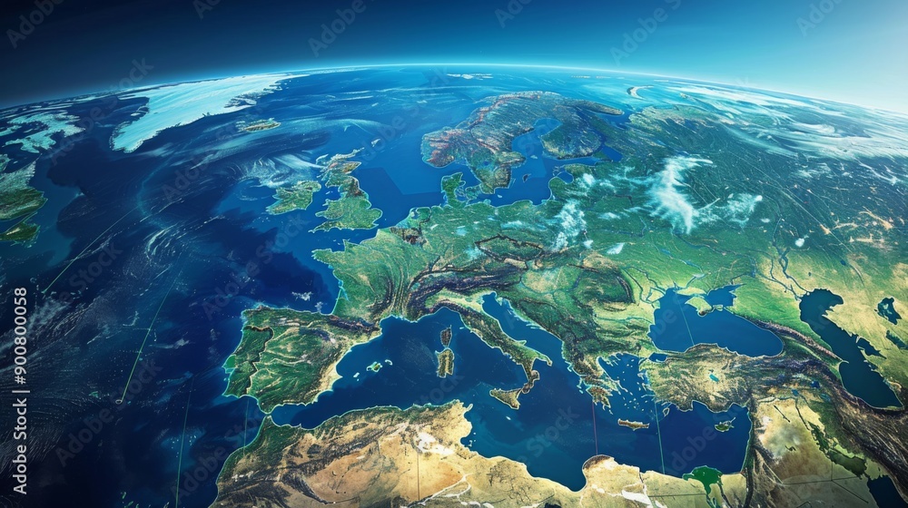 Poster Earth View of Europe