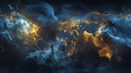 Fototapeta premium Global Network Lights at Night