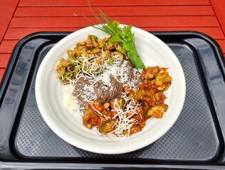 vegetable pan with soba buckwheat noodles