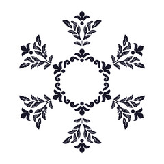 Fototapeta premium Baroque snowflake with folk art design elements. Vector illustration. EPS 10