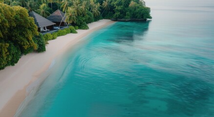 Obraz premium Tropical Island Beach With Clear Blue Water