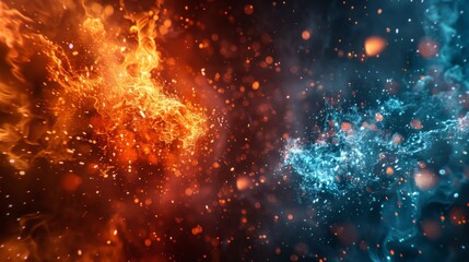 Fire and Ice Abstract Background