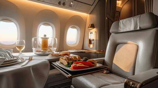 First class airline dining experience