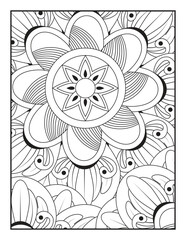 Mandala Coloring Book For Adult. Mandala Coloring Book. Seamless vector pattern. Black and white linear drawing. coloring page for children and adults. Mandala Coloring Pages.