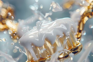Premium Toothpaste Advertisement with Gold and Silver Accents for High-End Design