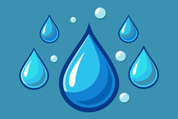  Drops of water vector illustration