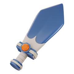 Premium game asset sword icon 3d rendering on isolated background