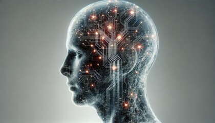 Obraz premium Highly Detailed Image of Futuristic Human Brain AI Interface Highlighting Neural Networks and Advanced Technology Connections