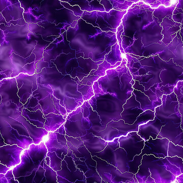Purple Lightning Electricity Seamless Texture Pattern