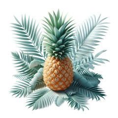 Fototapeta premium Vibrant Pineapple with Tropical Vibes Perfect Summer Theme Image for Seasonal Projects