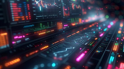 Financial Data on Trading Screens, Perfect for Stock Market Analysis and Investment Content