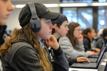 Students Analyzing Cybersecurity Strategies and Potential Threats during Classroom Learning