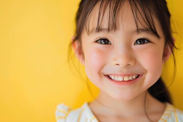 幸せそうな笑顔の女の子のポートレート（子供・日本人・アジア人）