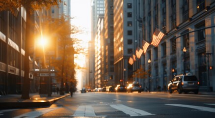 City Street Cafe Table at Sunset