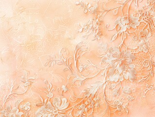 Pastel orange floral pattern with a vintage vibe creating a warm and nostalgic visual effect