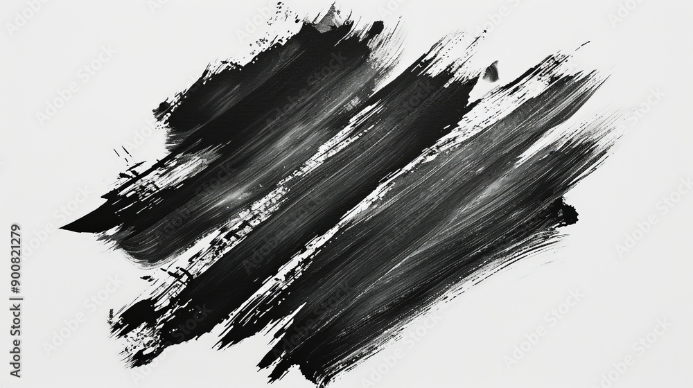 Aufkleber this image features abstract black and white brushstrokes with a rich texture, symbolizing the bold 