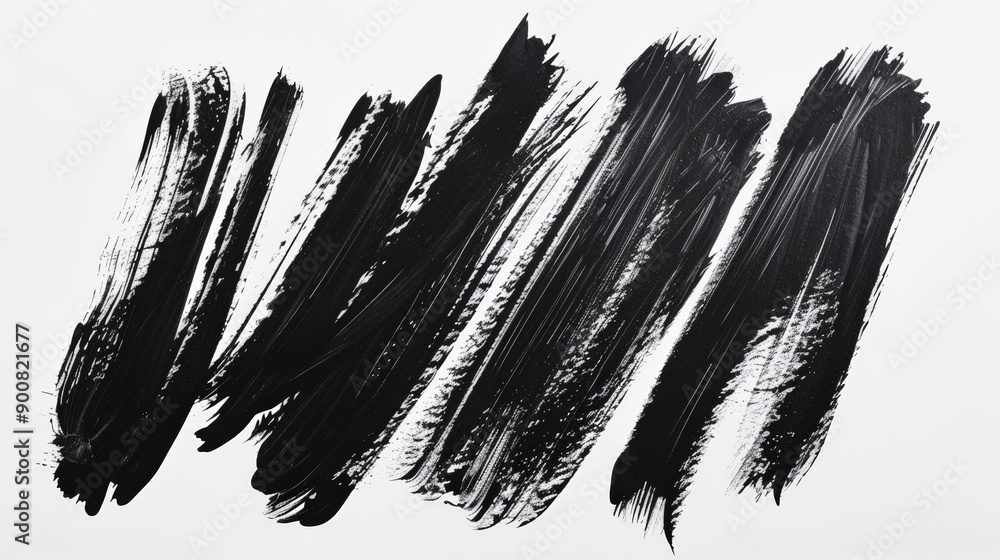 Aufkleber featuring bold diagonal brushstrokes in black on a white canvas, this piece highlights the contrast 