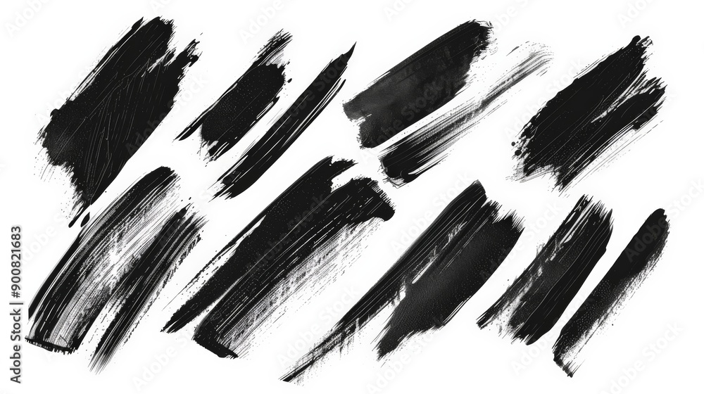 Aufkleber this piece features expressive black brushstrokes set against a clean white background, creating a b