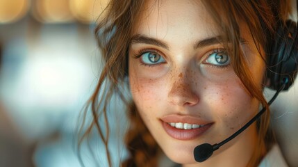 Call center operator handling inquiries