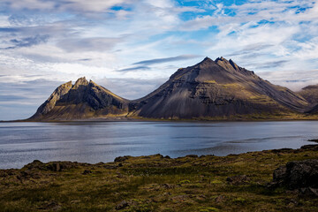 landscape with lake and clouds
