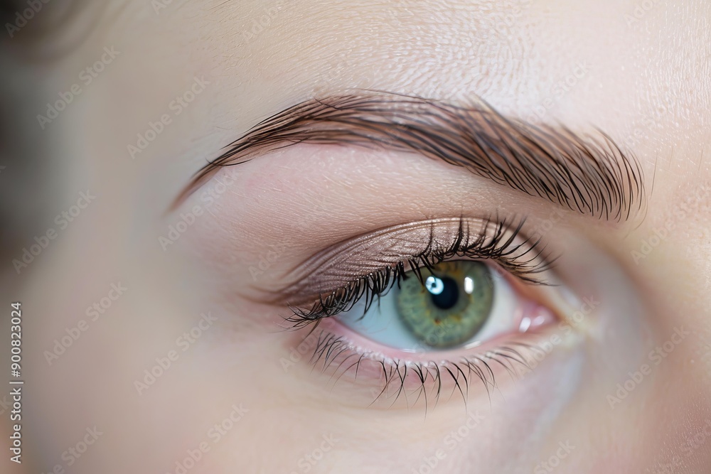 Poster macro shot capturing the intricate details of a human eye, highlighting eyelashes and iris patterns