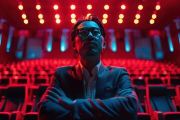 Cinema manager managing a cinema