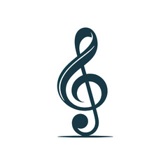 Fototapeta premium Treble clef isolated on white background. Vector icon, logo. Musical symbol