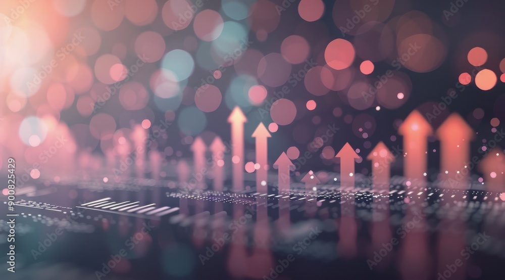 Poster abstract arrows with bokeh lights